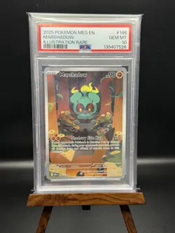 2025 POKEMON MEG EN-MEGA EVOLUTION ILLUSTRATION RARE #146 MARSHADOW PSA 10 - Image 1