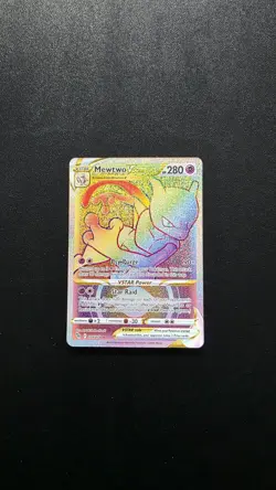 Pokemon Card Mewtwo VSTAR 079/078 Rainbow Secret hyper Rare Pokemon Go NM - Image 1