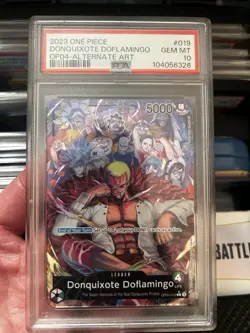 One Piece Donquixote Doflamingo Leader (Alternate Art) OP04-019 PSA 10 English - Image 1