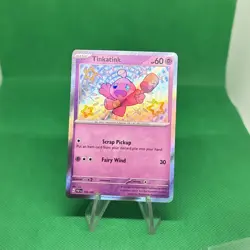 Pokemon TCG Tinkatink 165/091 Shiny Holo Rare Scarlet & Violet: Paldean Fates NM - Image 1