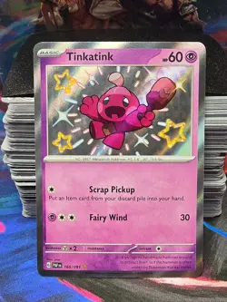Pokemon TCG Tinkatink 165/091 Shiny Holo Rare Scarlet & Violet: Paldean Fates NM - Image 1