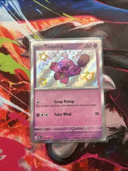 Pokemon TCG Tinkatink 165/091 Shiny Holo Rare Scarlet & Violet: Paldean Fates NM - Image 1