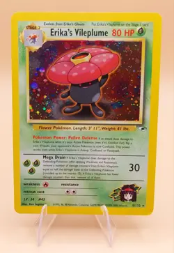 Erika's Vileplume Gym Challenge Holo Rare No. 5/132 Pokemon Card - 2000 SWIRL B - Image 1