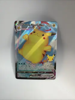 Surfing Pikachu VMAX 009/025 NM Celebrations Ultra Rare Holo Pokemon TCG Card - Image 1