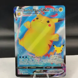Pokemon Surfing Pikachu VMAX 009/025 Celebrations Ultra Rare TCG Card NM Mint - Image 1