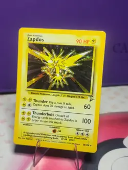 Pokemon TCG Zapdos Base Set 2 Holo Unlimited Rare Card 20/130 MP - Image 1
