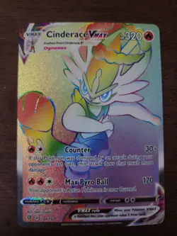 Pokemon Cinderace VMAX Full Art Secret Rare Holo 194/192 Rebel Clash Card - Image 1
