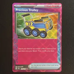 Pokemon TCG Precious Trolley 185/191 Ace Spec Trainer SV08 Surging Sparks NM - Image 1