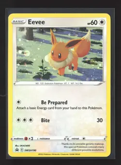 Pokemon SWSH: Sword & Shield Promo Cards #SWSH190 Holo SWIRL Promo Eevee - Image 1