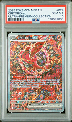 2025 POKEMON MEP EN-ME BLACK STAR PROMO #024 ORICORIO EX PSA 10 - Image 1