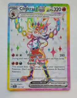 Pokemon Cinderace ex 157/142 Stellar Crown Ultra Rare Full Art Holo NM - Image 1