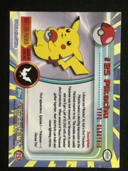Pokemon TCG | Pikachu | Topps TV Animation | 1999 Non Holo | Lightly Played - Image 2