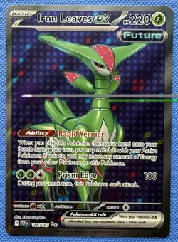 Pokemon Iron Leaves ex 186/162 SV05: Temporal Forces Ultra Rare Full Art Holo - Image 1