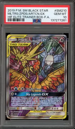 Pokemon Moltres & Zapdos & Articuno GX Hidden Fates ETB FA Promo SM210 PSA 10 - Image 1