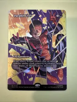 Parallel Lives (Borderless Foil) Marvel Universe Eternal-Legal Spider-Man Mtg - Image 1