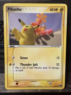 Pikachu 16/17 Pokemon TCG Card POP Series 2 Near Mint NM Common Yuka Morii - Image 1