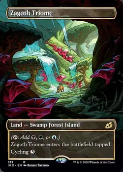 Zagoth Triome (Showcase) -Foil Light Play MTG Ikoria: Lair of Behemoths - Image 1