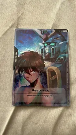 Gundam Card Game TCG Beta - English Promo Event - RP-001 Heero Yuy Resource Foil - Image 1