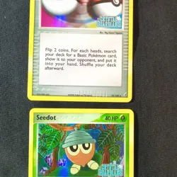 Pokemon TCG, Crystal Guardians 2 Card Holo Lot Seedot MP Dual Ball Trainer LP - Image 1