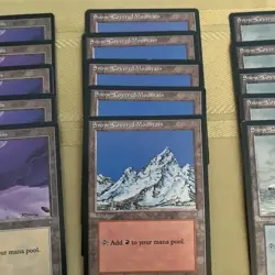 ice age snow covered Mint mtg 5 of Each Island Mountain Swamp Plains Forest 1995 - Image 5