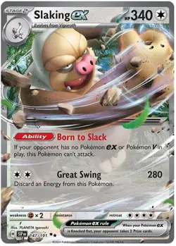 Pokemon - SLAKING EX 147/191- Double Rare - Surging Sparks - NM/M - Image 1