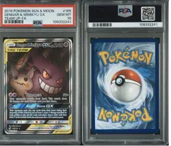 PSA 10 Gengar & Mimikyu Alternate Alt Full Art GX Team up Gem Pokemon - Image 3