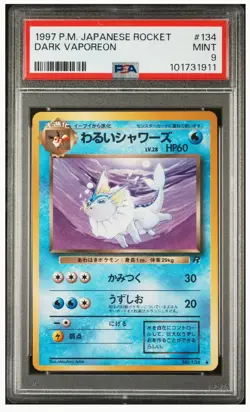 1997 POKEMON JAPANESE ROCKET #134 DARK VAPOREON PSA 9 - Image 1