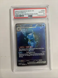 2023 POKEMON MEW EN-151 SPECIAL ILLUSTRATION RARE #200 BLASTOISE EX PSA 10 - Image 1
