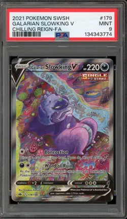 Pokemon Galarian Slowking V Chilling Reign Full Art #179 PSA 9 Mint - Image 1