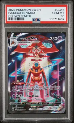 2023 POKEMON SWORD & SHIELD CROWN ZENITH #GG45 FULL ART/DEOXYS VMAX PSA 10 - Image 1
