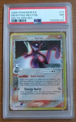 Mewtwo PSA 7 2005 Pokemon EX Delta Species #12/113 REVERSE HOLO - Image 1