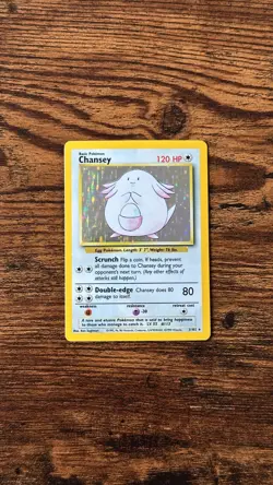 Pokemon Base Set Chansey 3/102 1999 WOTC Holo Rare English - Image 1