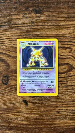 Pokemon Base Set Alakazam 1/102 1999 WOTC Holo Rare English - Image 1