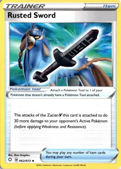 Rusted Sword Uncommon Shining Fates 062/072 Pokemon Card TCG - Image 1