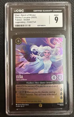 Disney Lorcana Fabled Legendary Cold Foil Elsa Spirit Of Winter #43 CGC 9 MINT - Image 1