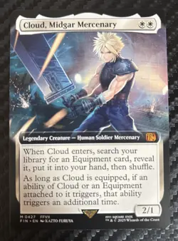 MTG Final Fantasy Mythic #0427 Cloud Midgar Mercenary -Extended Art - Non Foil - Image 1