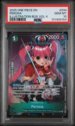 2025 ONE PIECE PROMOS ILLUSTRATION BOX VOL.4 #034 PERONA PSA 10 - Image 1