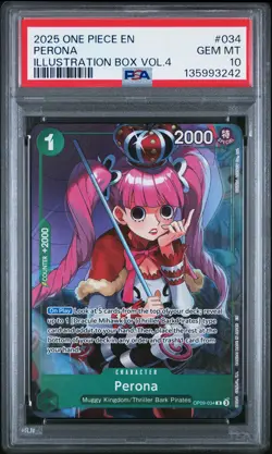 2025 ONE PIECE PROMOS ILLUSTRATION BOX VOL.4 #034 PERONA PSA 10 - Image 1