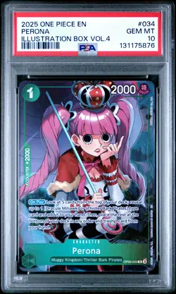 2025 ONE PIECE PROMOS ILLUSTRATION BOX VOL.4 #034 PERONA PSA 10 - Image 1