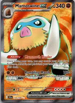 Pokemon TCG Mamoswine ex Ultra Rare SV09: Journey Together 174/159 NM - Image 1