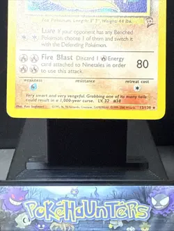 Pokemon Card Ninetales 13/130 Base Set 2 Holo Rare WOTC Light Play - Image 4