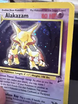 Pokemon Card Alakazam 1/130 Base Set 2 Holo Rare SWIRL WOTC Played - Image 3