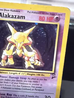 Pokemon Card Alakazam 1/130 Base Set 2 Holo Rare SWIRL WOTC Played - Image 4