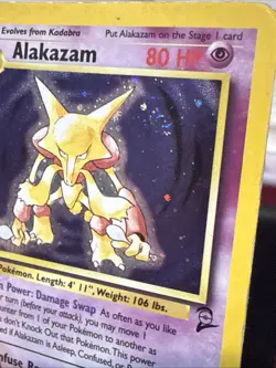 Pokemon Card Alakazam 1/130 Base Set 2 Holo Rare SWIRL WOTC Played - Image 5