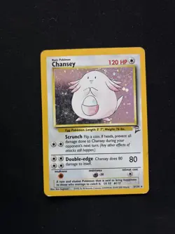 Pokemon TCG Chansey Base Set 2 Holo Unlimited Rare Card 3/130 LP/NM Condition - Image 1