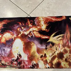 Pokemon Charizard Trading Card Game Play Mat TCG 22.25"x11.75" exc Free Shipping - Image 3
