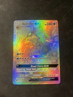 Pokemon Gyarados GX Full Art Rainbow Secret Rare Card 112/111 Crimson Invasion - Image 1