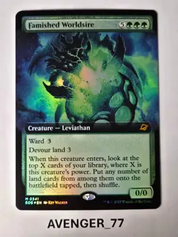 Magic Gathering MTG 0341 Famished Worldsire FOIL Extended Art Edge of Eternities - Image 1