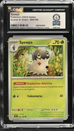CGC GUINNESS WORLD RECORD 1 OF 1 Spewpa Pokemon (2023) Scarlet & Violet 009/198 - Image 1