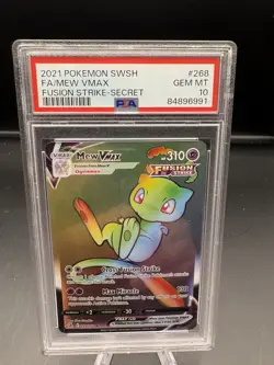 Mew VMAX 268/264 Pokemon swsh:Fusion Strike Secret Rare Rainbow PSA 10 💎 - Image 1